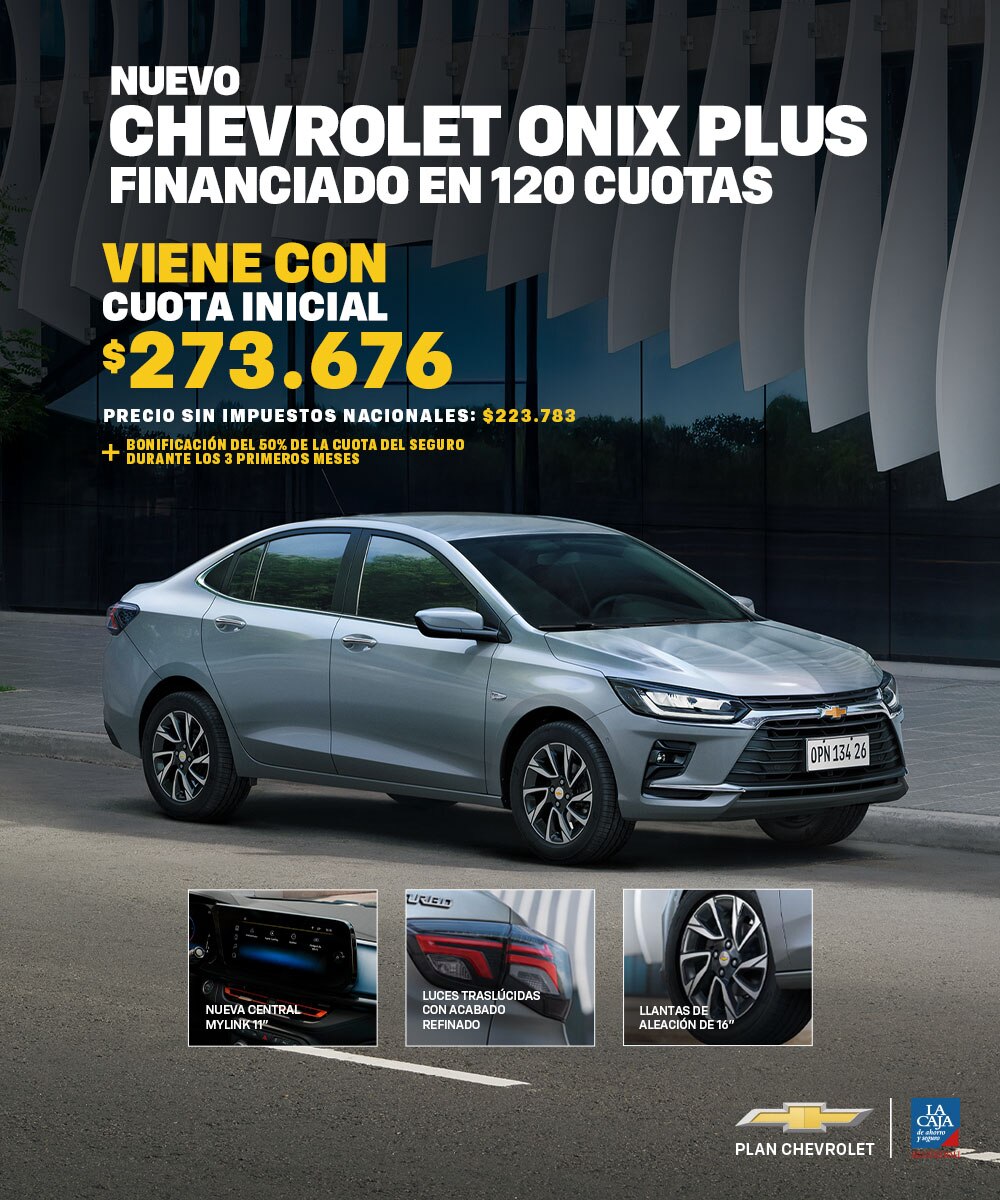 Chevrolet Onix Plus financiado en 120 cuotas